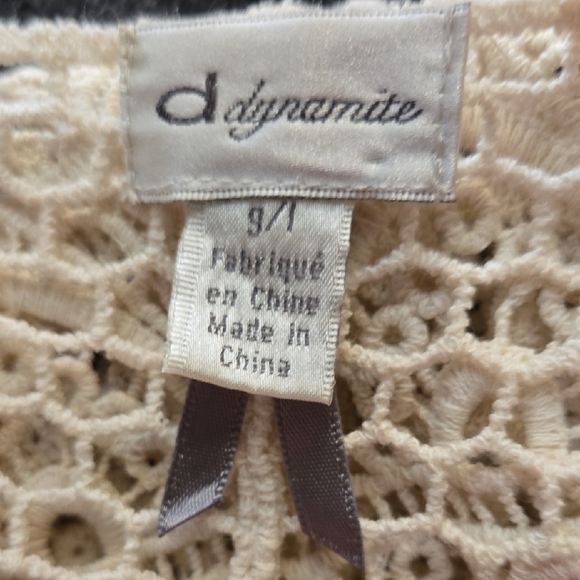 Boho Hippy Lace Top Or Coverup with Fringe - Picture 4 of 4